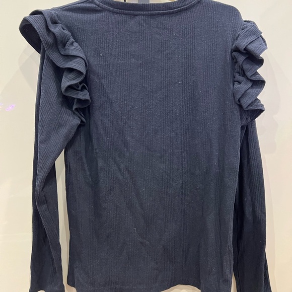 SFERA Navy Ruffled Long Sleeve Top - Picture 2 of 3